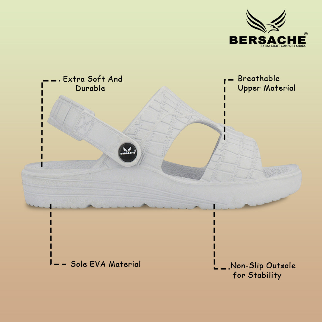 Bersache Extra Soft Classic Casual with  Regular wear with Ultra Soft & Flexibility Technology Sandal For Men's & Boy's-(Grey-6271).