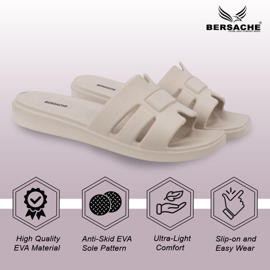 Bersache Extra Soft Classic Casual  with  Regular wear with Ultra Soft & Flexibility Technology Flip-Flop for Women's-(6301-Beige)