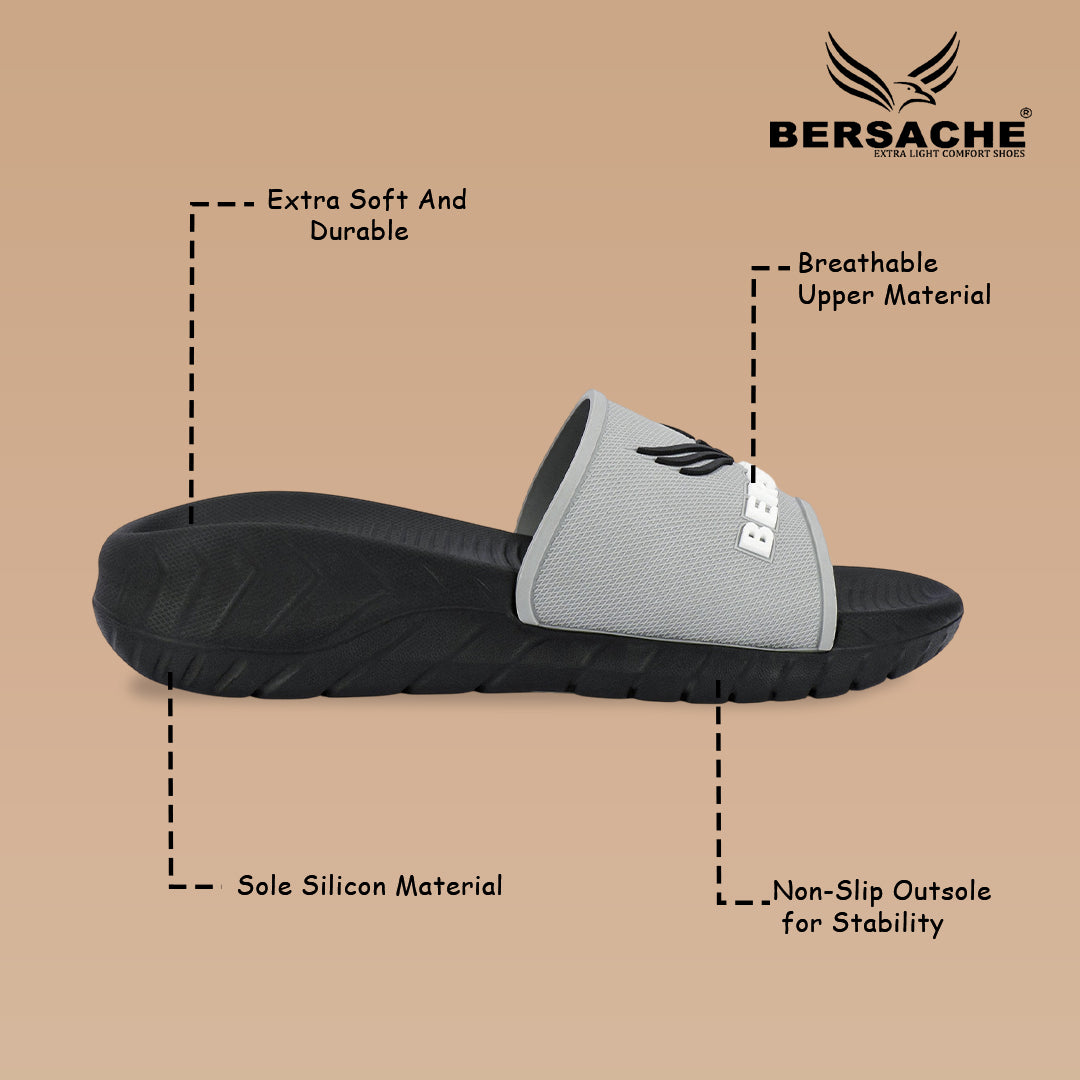 Bersache Extra Soft Classic Casual with  Regular wear with Ultra Soft & Flexibility Technology Sandal For Men's (black-6329).