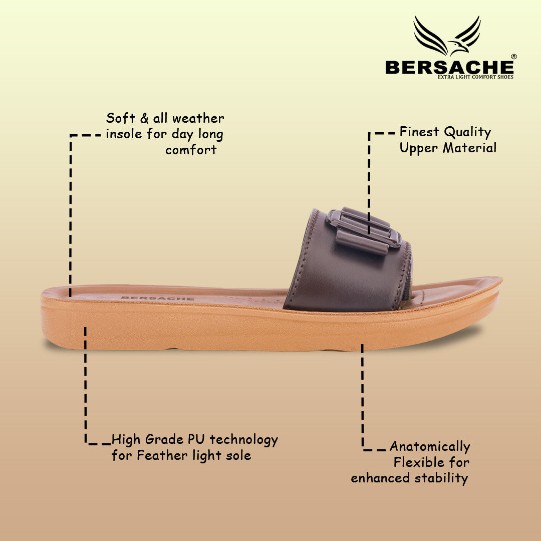 Bersache Extra Soft Classic Casual with  Regular wear with Ultra Soft & Flexibility Technology Sandal For Women's/Girl's-Dark(Brown)-6227