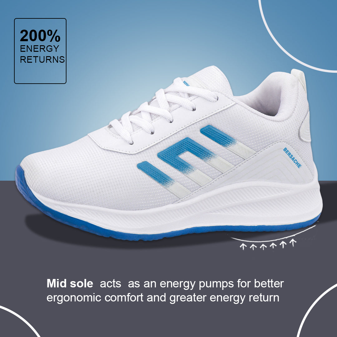 Bersache Casual Sneaker shoe for Men| Soft Cushioned Insole , Slip-Resistance Casuals For Men (White-8133)