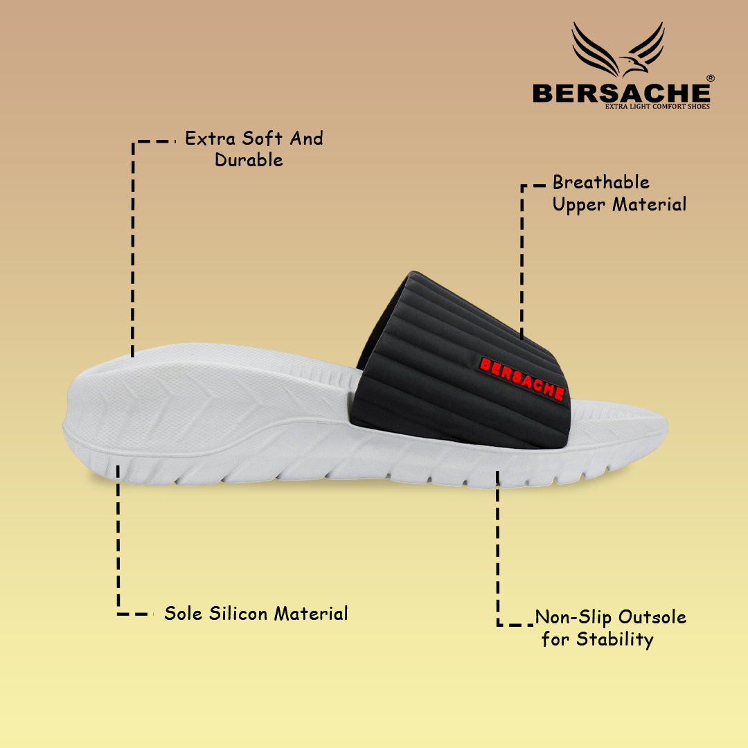 Bersache Extra Soft Classic Casual with  Regular wear with Ultra Soft & Flexibility Technology Flip Flop For Men's-(White-6331).