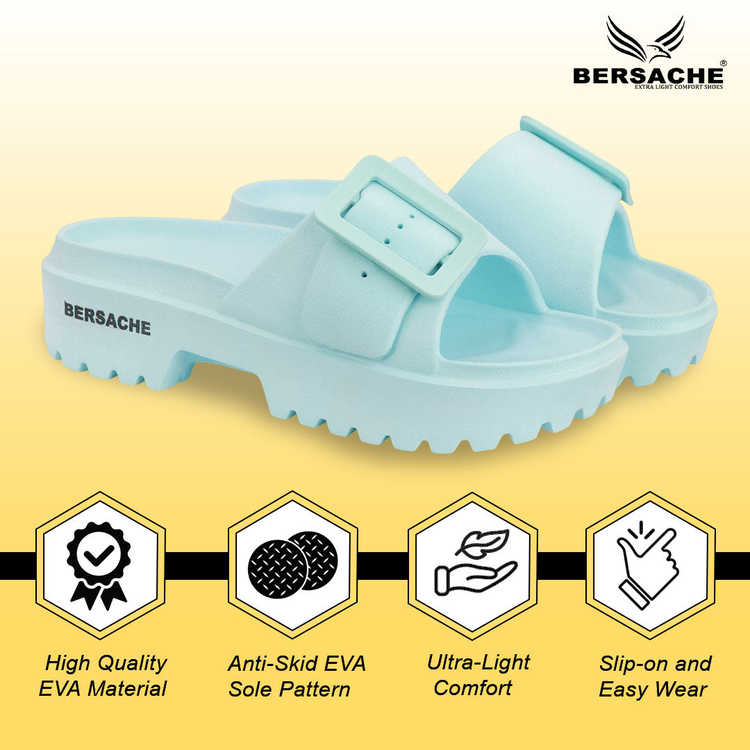 Bersache Extra Soft Classic Casual  with  Regular wear with Ultra Soft & Flexibility Technology Sandal for Women's-(6306-Blue)
