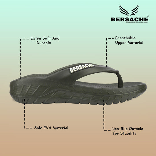 Bersache Extra Soft Classic Casual with  Regular wear with Ultra Soft & Flexibility Technology Sandal For men's & boy's-Black-6255