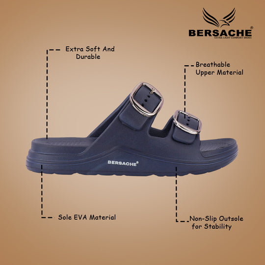 Bersache Extra Soft Classic Casual with  Regular wear with Ultra Soft & Flexibility Technology Flip-Flop for Men's-(6285-Navy-Blue)