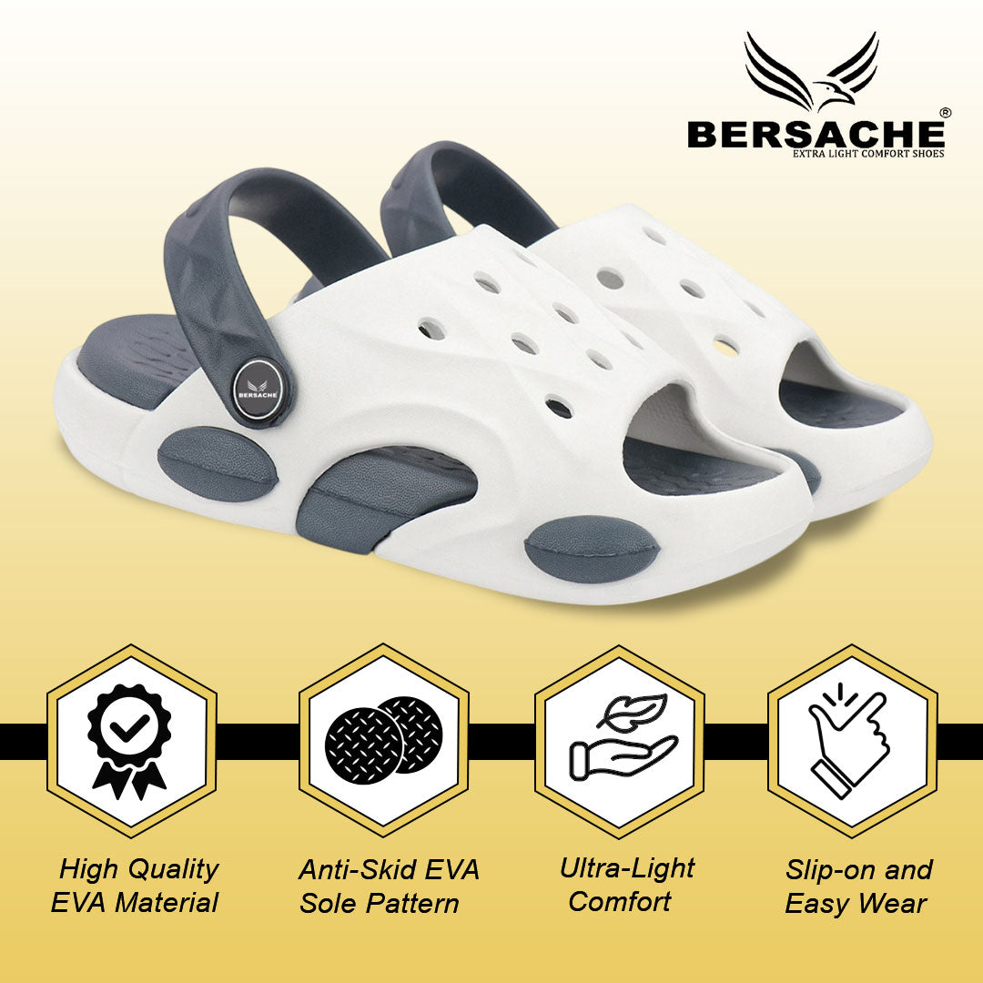Bersache Extra Soft Classic Casual CHAPPAL with  Regular wear with Ultra Soft & Flexibility Technology Flip-Flop for Kids's-White-6323.