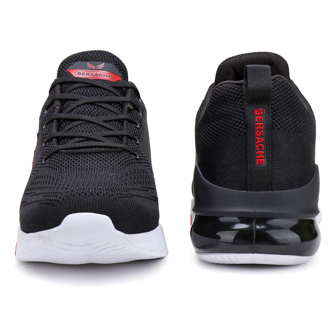 Bersache Lightweight Sports Running Shoes For Men Black-9047