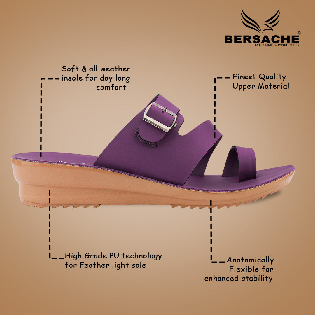 Bersache Extra Soft Classic Casual with  Regular wear with Ultra Soft & Flexibility Technology Slipper For Women's & Girl's-(6245-Purple)