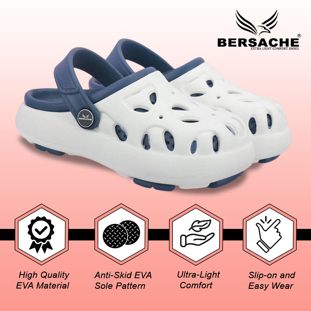 Bersache Extra Soft Classic Casual CHAPPAL with  Regular wear with Ultra Soft & Flexibility Technology Clog's for Kids's - White-6317.