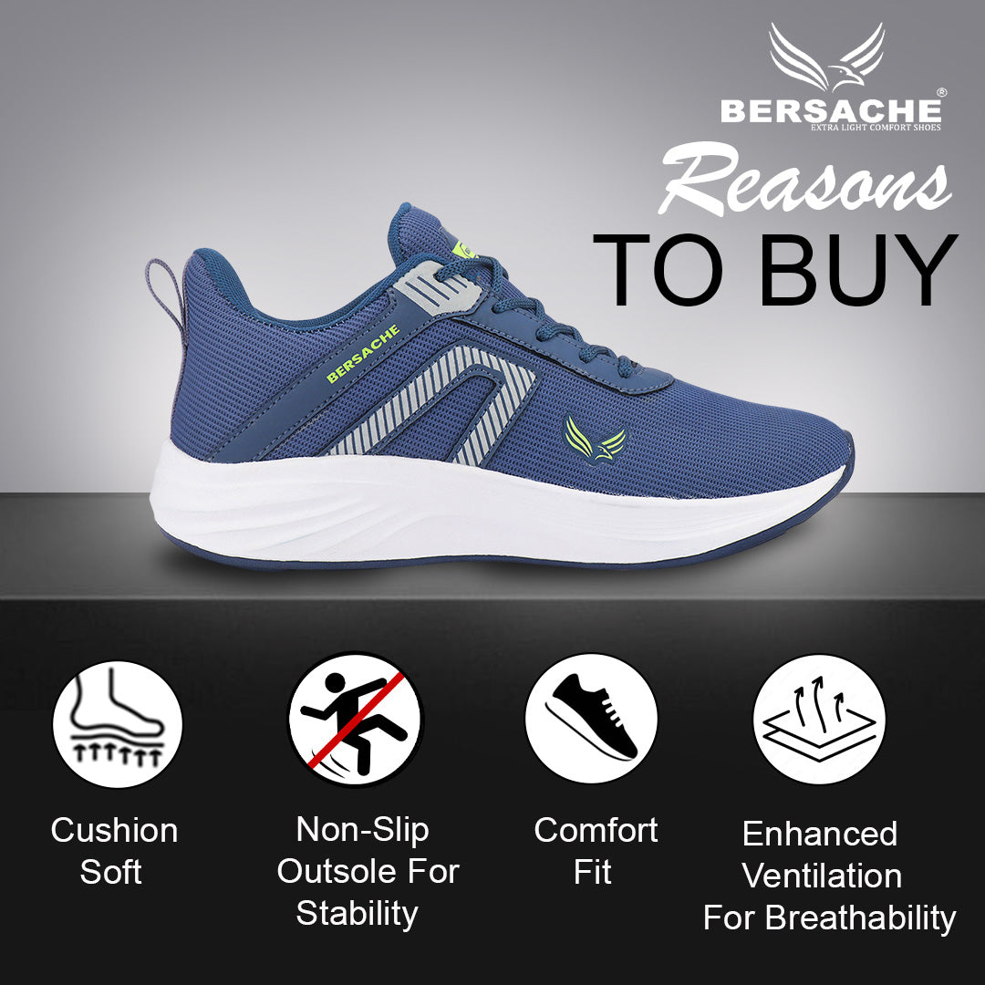 Bersache Premium Sports,Gym, Trending Stylish Running Shoes For Men 8081-Blue