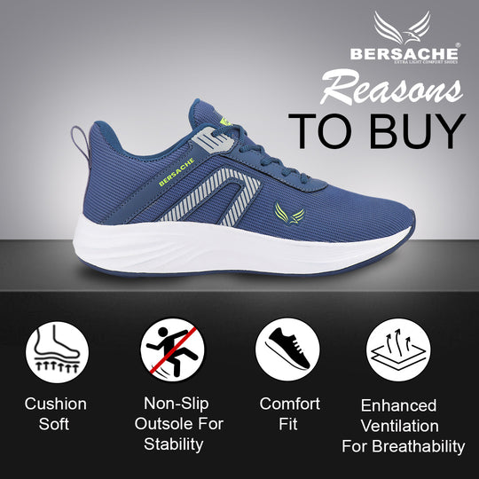 Bersache Premium Sports,Gym, Trending Stylish Running Shoes For Men 8081-Blue