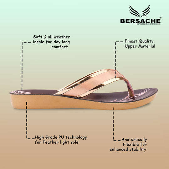 Bersache Extra Soft Classic Casual with  Regular wear with Ultra Soft & Flexibility Technology Sandal's For Women's & Girl's-(6236-Pink)
