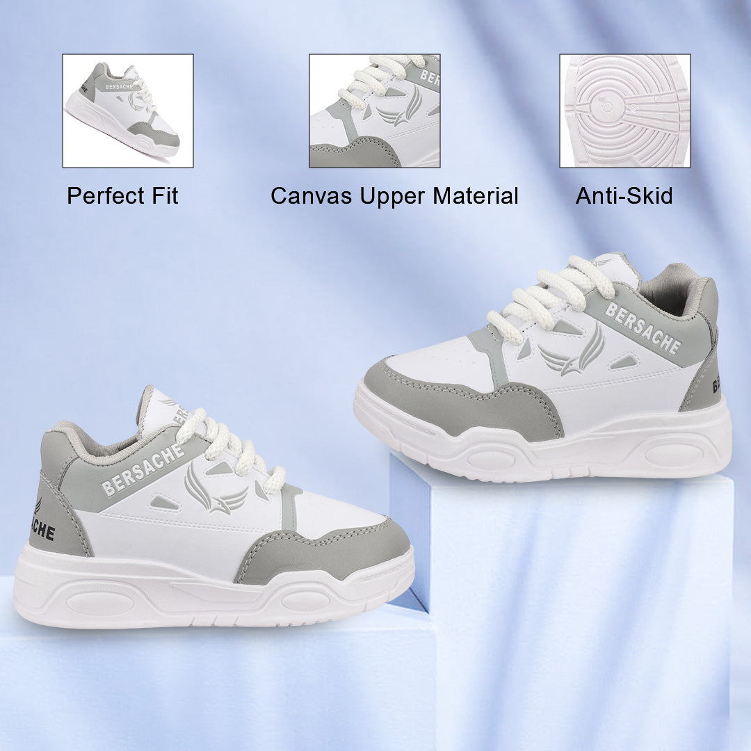 Bersache Casual Sneaker shoe for Kids|Soft Cushioned Insole,Slip-Resistance Casuals For Kids - Gray-6279.