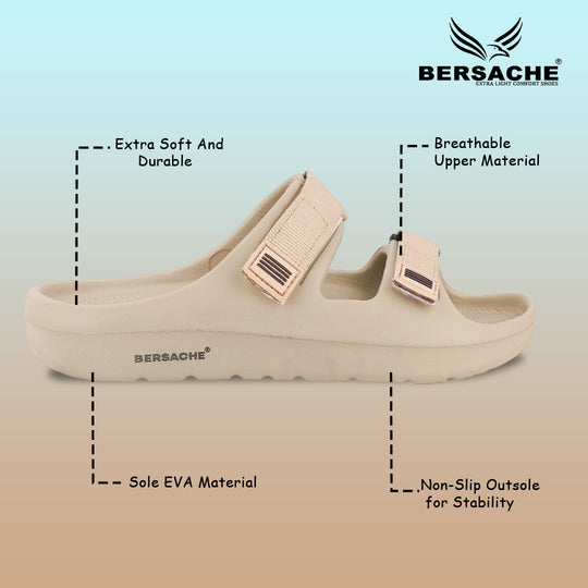 Bersache Extra Soft Classic Casual with  Regular wear with Ultra Soft & Flexibility Technology Slipper For Men's & Boy's-(Beige-6287)