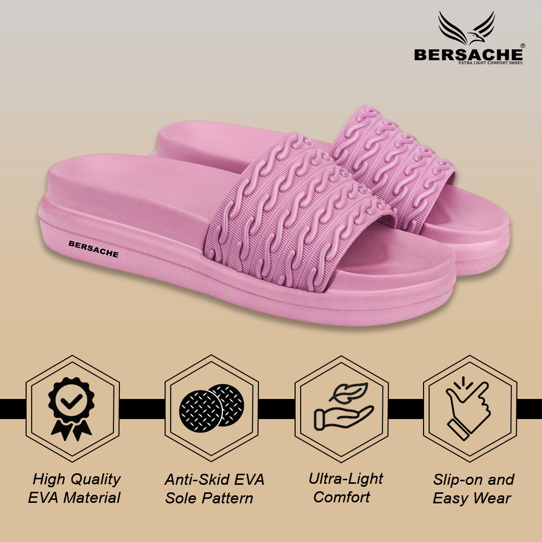 Bersache Extra Soft Classic Casual  with  Regular wear with Ultra Soft & Flexibility Technology Flip-Flop for Women's-(6337-Pink).