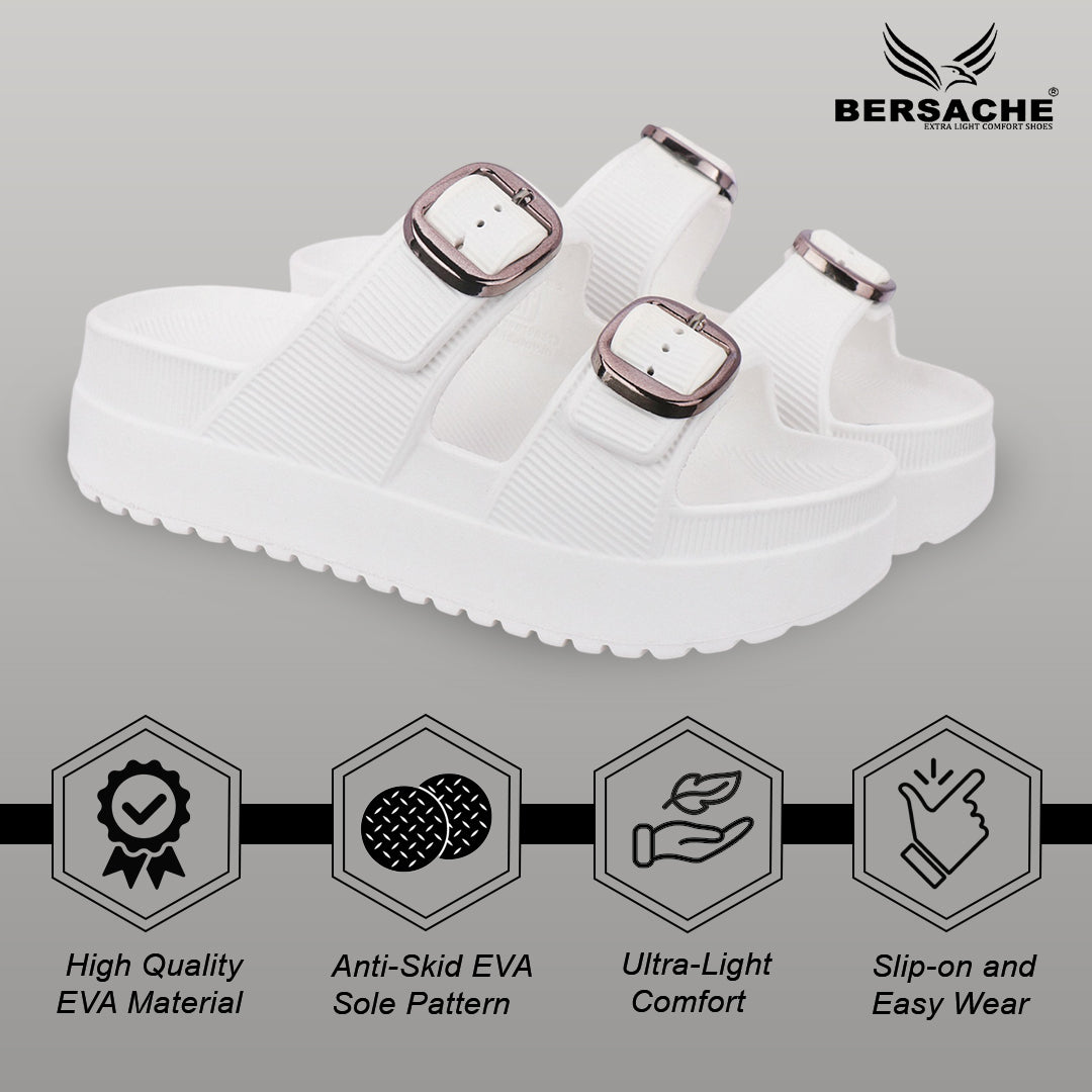 Bersache Extra Soft Classic Casual CHAPPAL with  Regular wear with Ultra Soft & Flexibility Technology  Slippers for Women's-(6294-White).