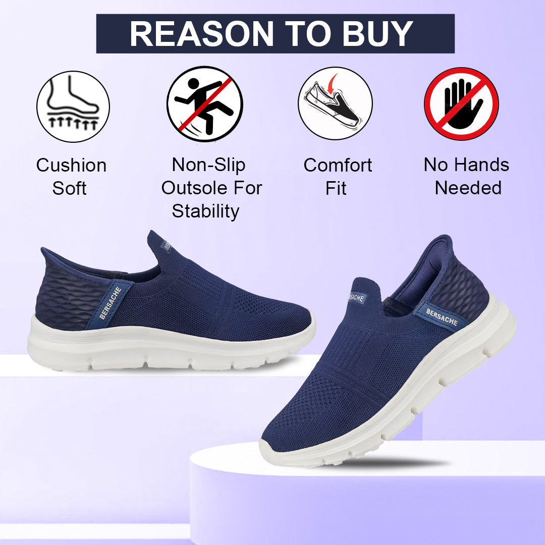 Bersache Premium Sports,Gym, Trending Stylish Running Shoes For Men (8078-Blue)