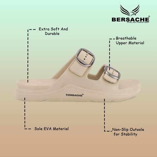 Bersache Extra Soft Classic Casual with  Regular wear with Ultra Soft & Flexibility Technology Flip-Flop for Men's-(6283-Beige)