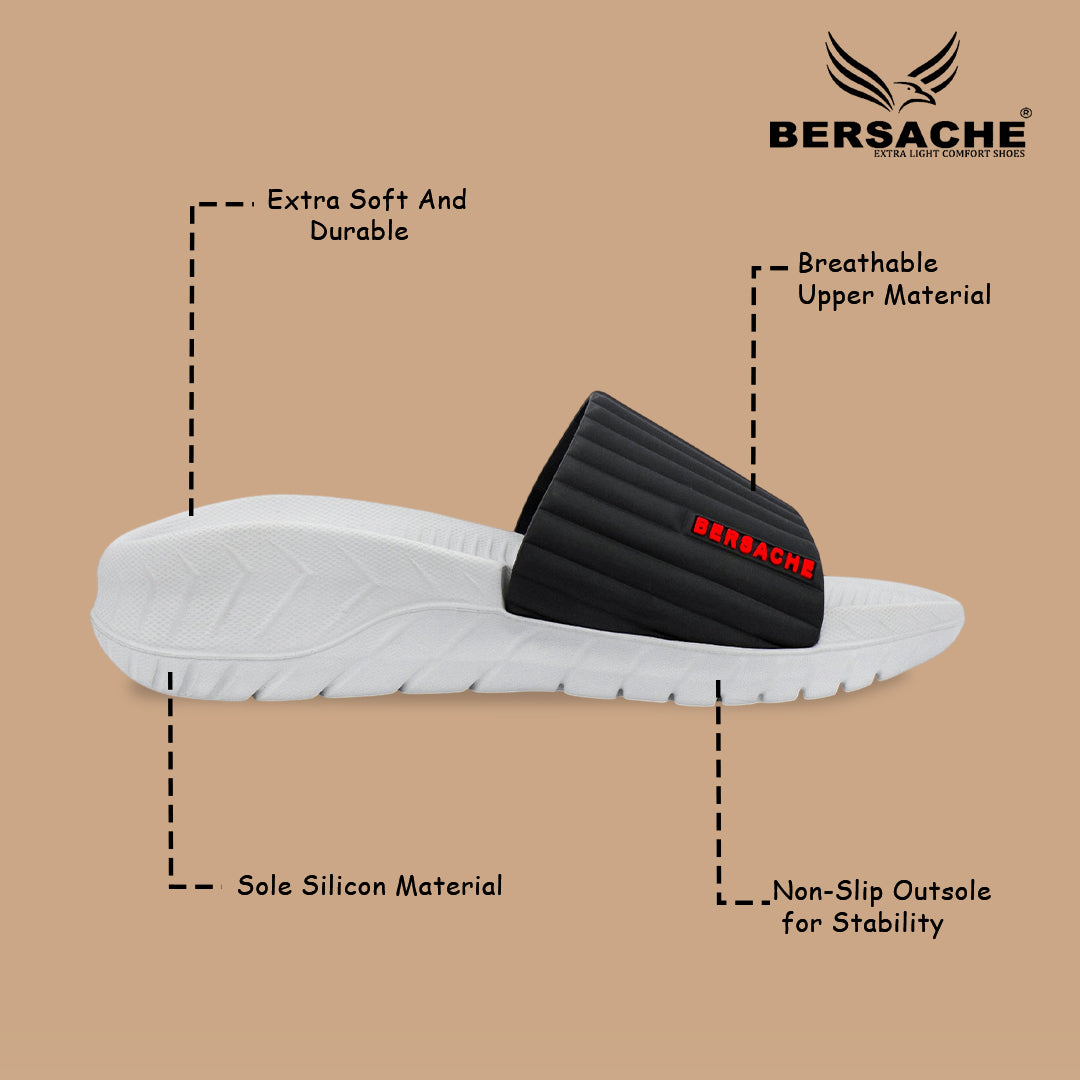 Bersache Extra Soft Classic Casual with  Regular wear with Ultra Soft & Flexibility Technology Slipper For Men's-(White)-6331.