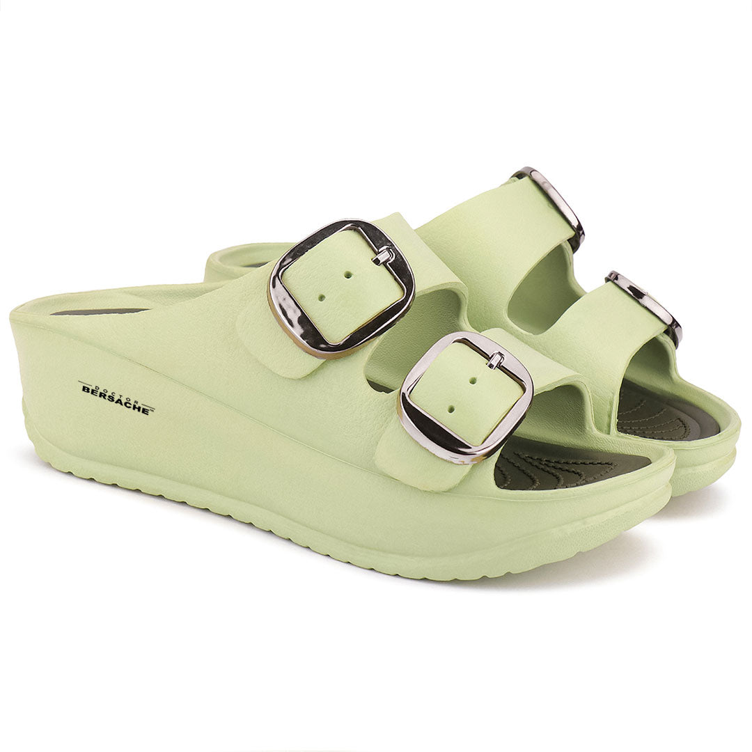 Doctor Bersache Newly Launched Orthopedic Comfort Slippers for Women | Diabetic Friendly | Extra Cushioning | Arch Support | Pain Relief Green-DB -143