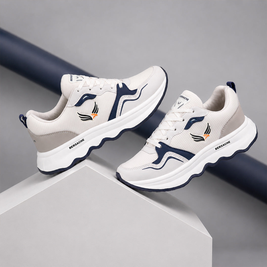 Bersache Premium Sports ,walking,Gym,cricket, Trending  Running Shoes For Men's (Gray-White-8149).
