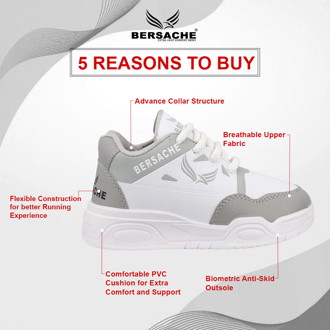 Bersache Premium Sports,walking,Gym,cricket,Trending Running Shoes For Kid's - Gray-6279.