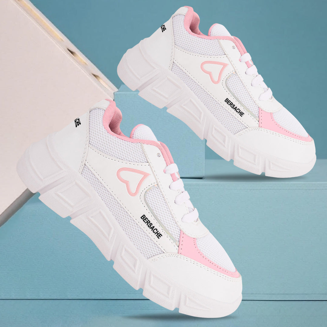 Bersache Premium Sports ,walking,Gym,cricket, Trending  Running Shoes For Women's-(8115-White)