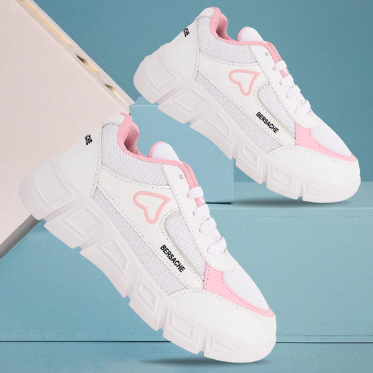 Bersache Premium Sports ,walking,Gym,cricket, Trending  Running Shoes For Women's-(8115-White)