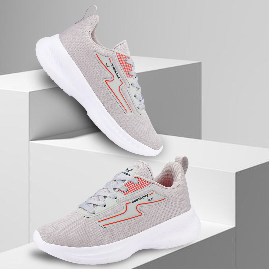 Bersache Premium Sports,Gym, Trending Stylish Running Shoes For Men (8085-Light Grey)