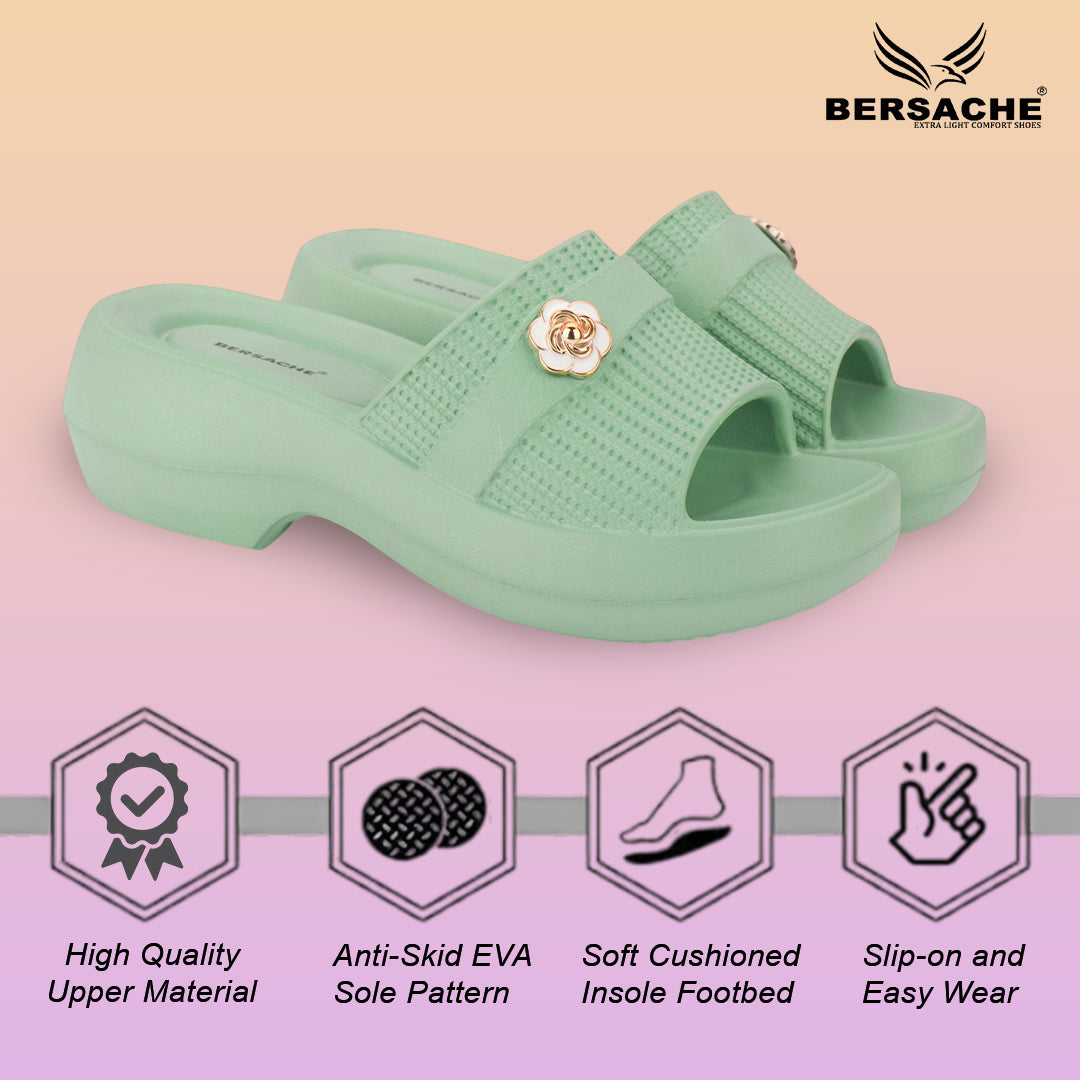Bersache Extra Soft Classic Casual CHAPPAL with  Regular wear with Ultra Soft & Flexibility Technology  Slippers for Women's-(6293-Green)