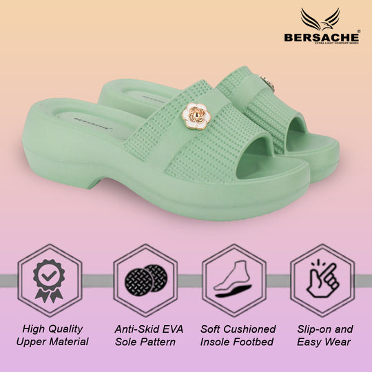 Bersache Extra Soft Classic Casual CHAPPAL with  Regular wear with Ultra Soft & Flexibility Technology  Slippers for Women's-(6293-Green)
