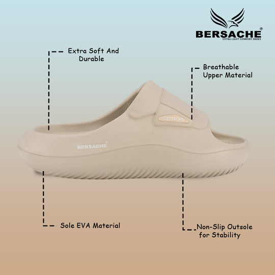 Bersache Extra Soft Classic Casual CHAPPAL with  Regular wear with Ultra Soft & Flexibility Technology  Slippers for Men's-(6282-Beige)
