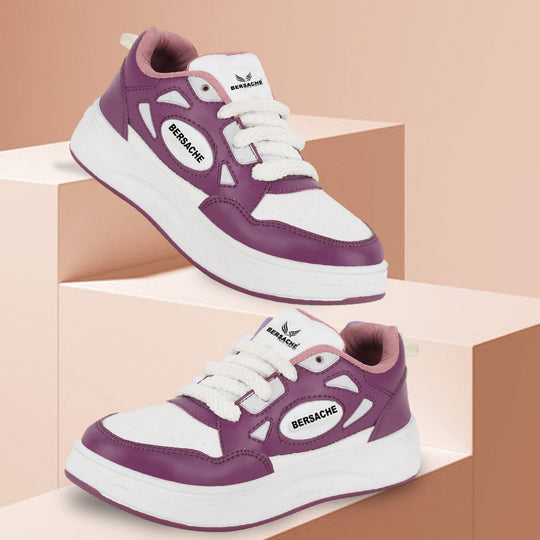 Bersache Premium Sports ,walking,Gym,cricket, Trending  Running Shoes For Women's-(8113-Purple)
