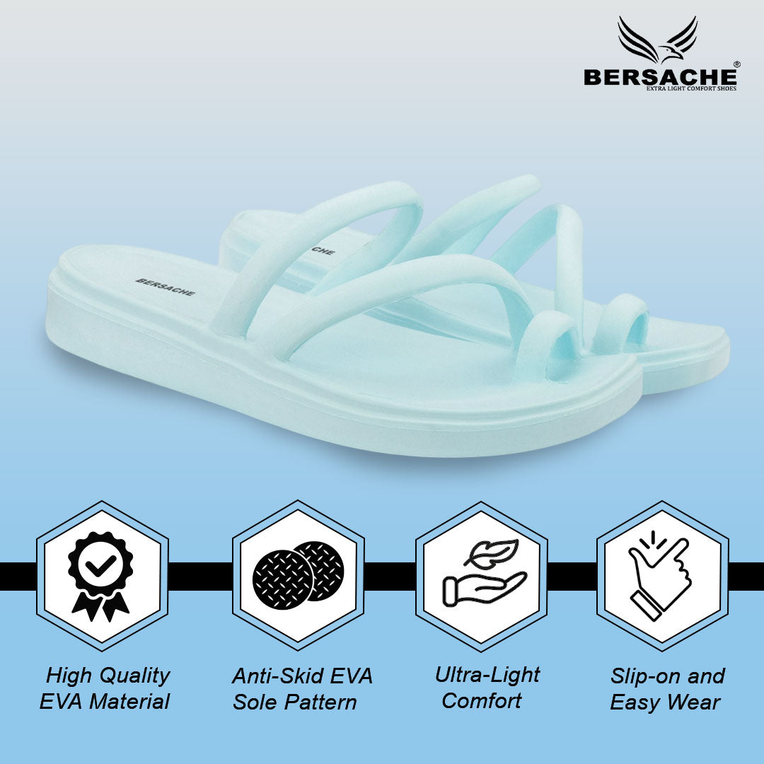 Bersache Extra Soft Classic Casual  with  Regular wear with Ultra Soft & Flexibility Technology Slipper for Women's-(6303-Blue).
