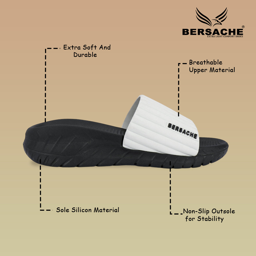 Bersache Extra Soft Classic Casual with  Regular wear with Ultra Soft & Flexibility Technology Flip Flop For Men's-(Black-6332).