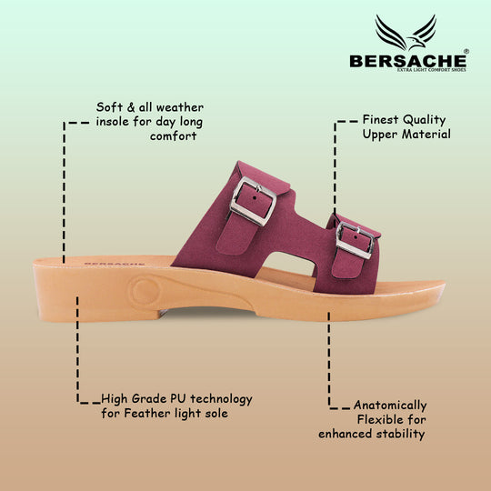 Bersache Extra Soft Classic Casual with  Regular wear with Ultra Soft & Flexibility Technology Sandal's For Women's & Girl's-Brown-6233