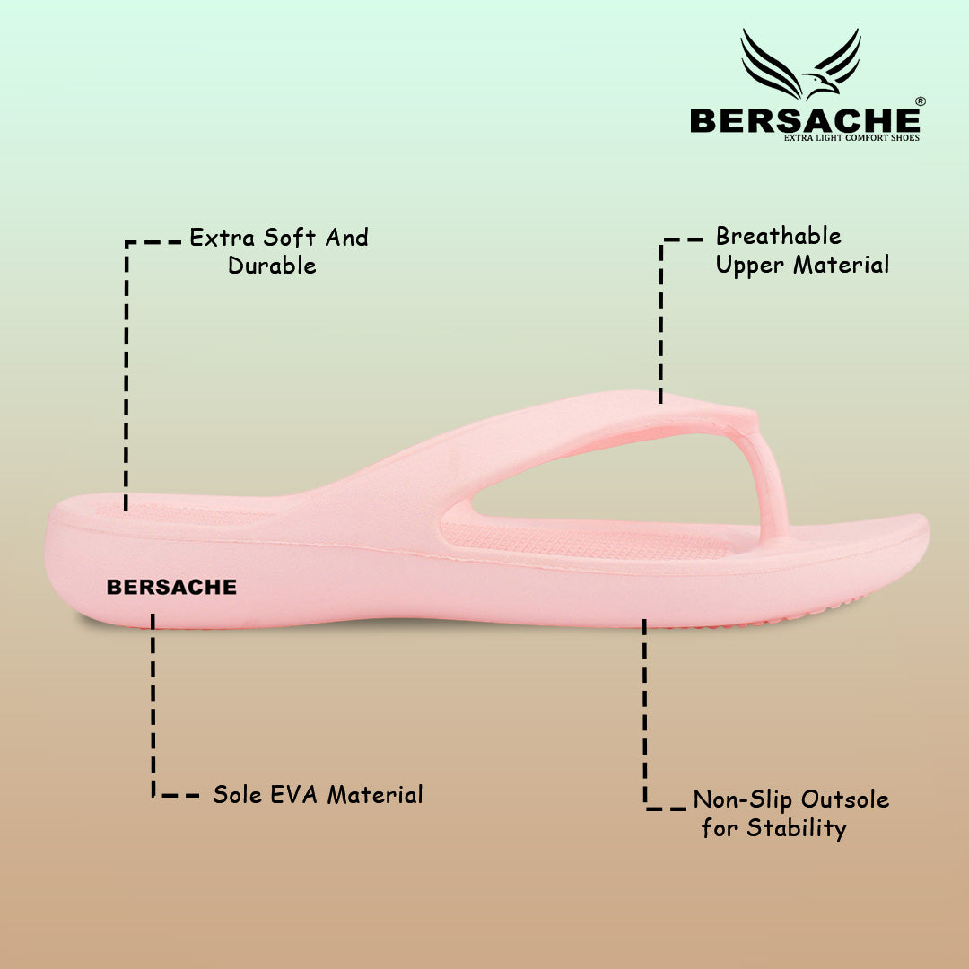 Bersache Extra Soft Classic Casual with  Regular wear with Ultra Soft & Flexibility Technology Sandal's For Women's & Girl's-(6253-Pink)
