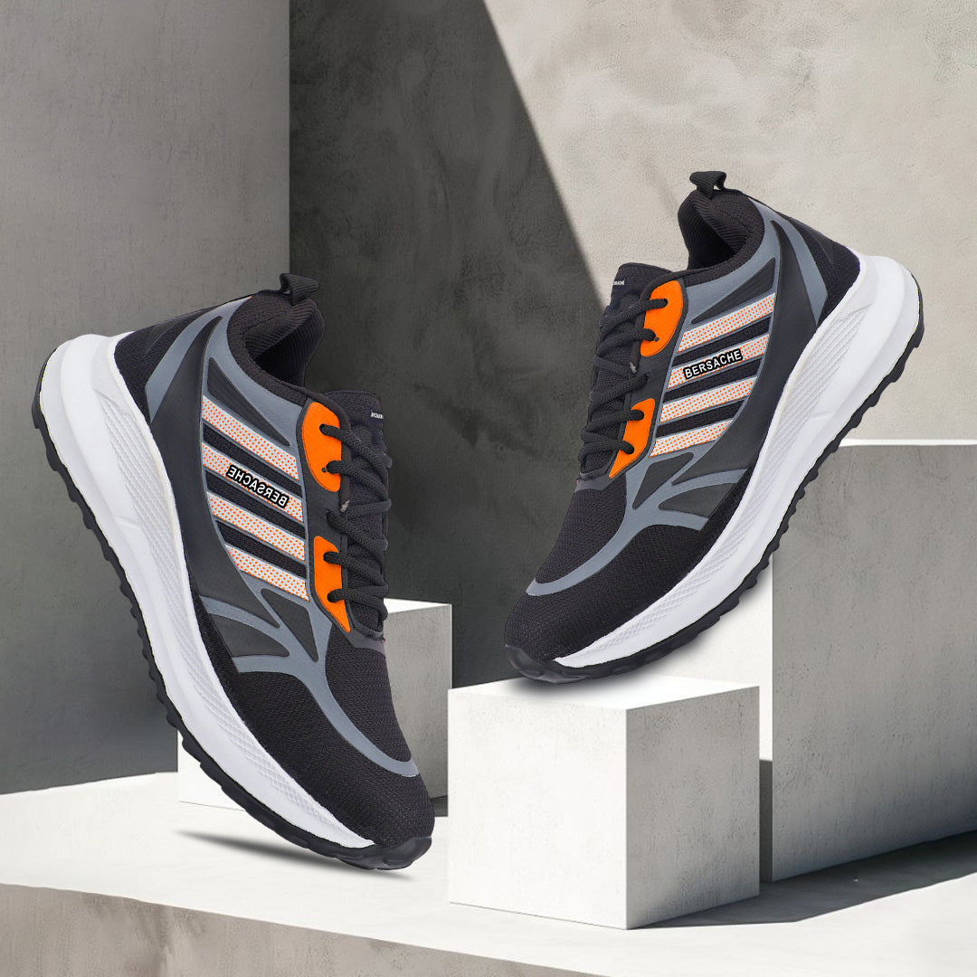 Bersache Premium Sports,Gym, Trending Stylish Running Shoes For Men (8073-Black)