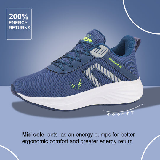 Bersache Lightweight Casual Sneaker Shoes For Men Blue-8081