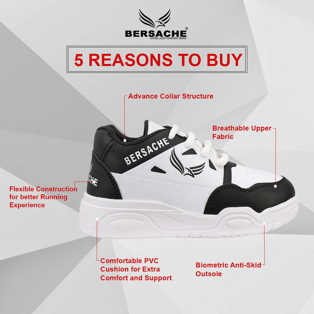 Bersache Premium Sports,walking,Gym,cricket,Trending Running Shoes For Kid's - Black-6278.