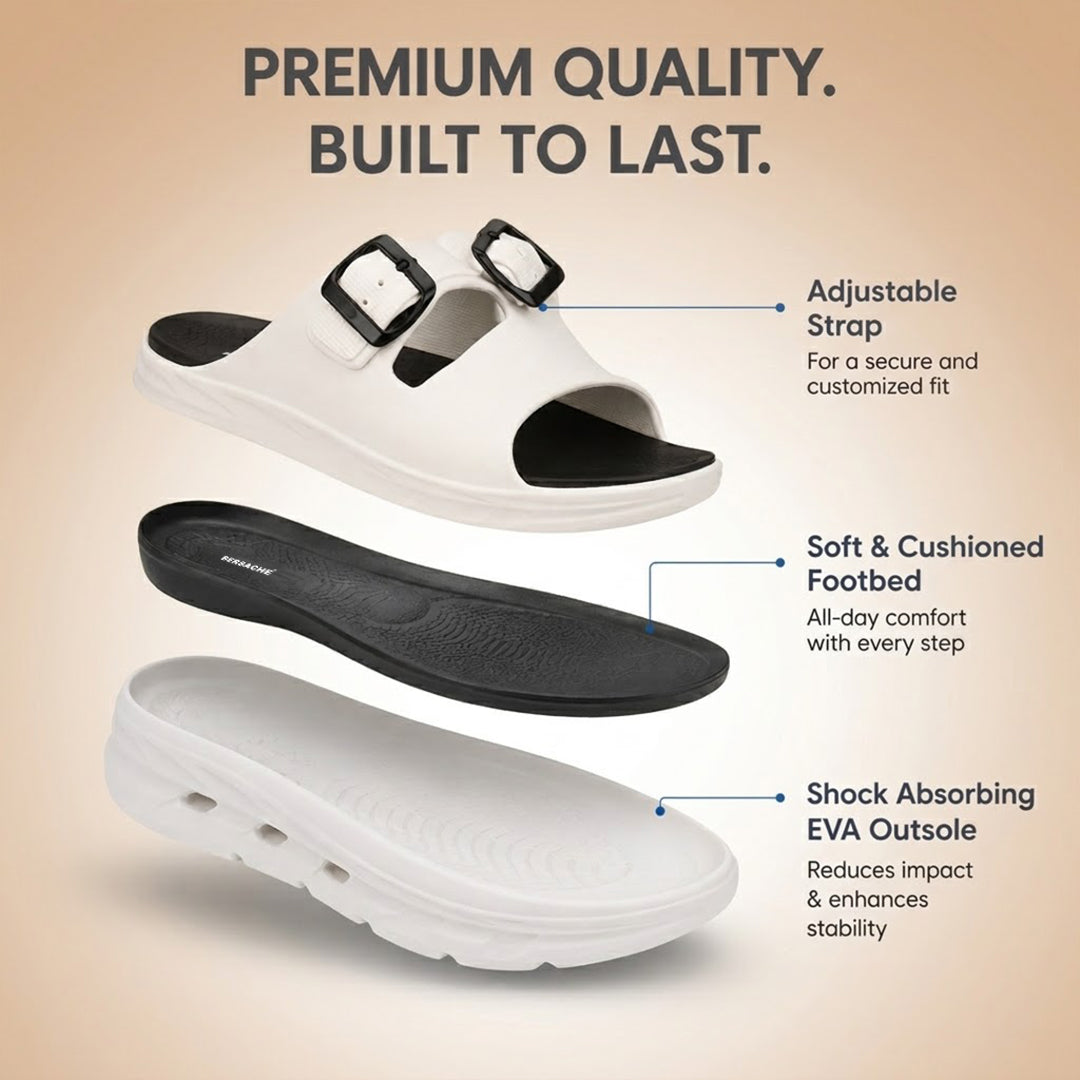 Bersache Extra Soft Classic Casual CHAPPAL with  Regular wear with Ultra Soft & Flexibility Technology  Slippers for Men's-(6339-White).