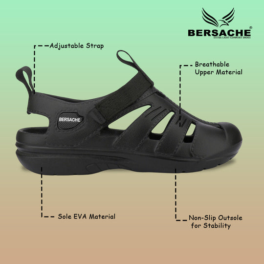Bersache Extra Soft Classic Casual with  Regular wear with Ultra Soft & Flexibility Technology Flip Flop for Men's & Boy's (6262-Black)