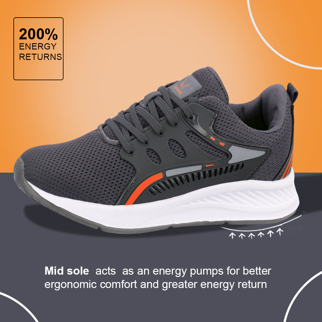 Bersache Casual Sneaker shoe for Men| Soft Cushioned Insole , Slip-Resistance Casuals For Men (Gray-8128)
