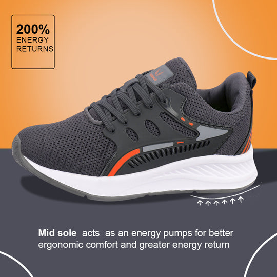 Bersache Casual Sneaker shoe for Men| Soft Cushioned Insole , Slip-Resistance Casuals For Men (Gray-8128)