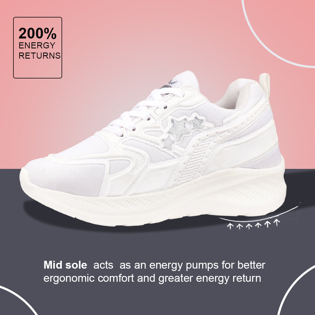Bersache Premium Sports , Walking, Gym, Cricket, Trending  Running Shoes For Women's-(8173-White)
