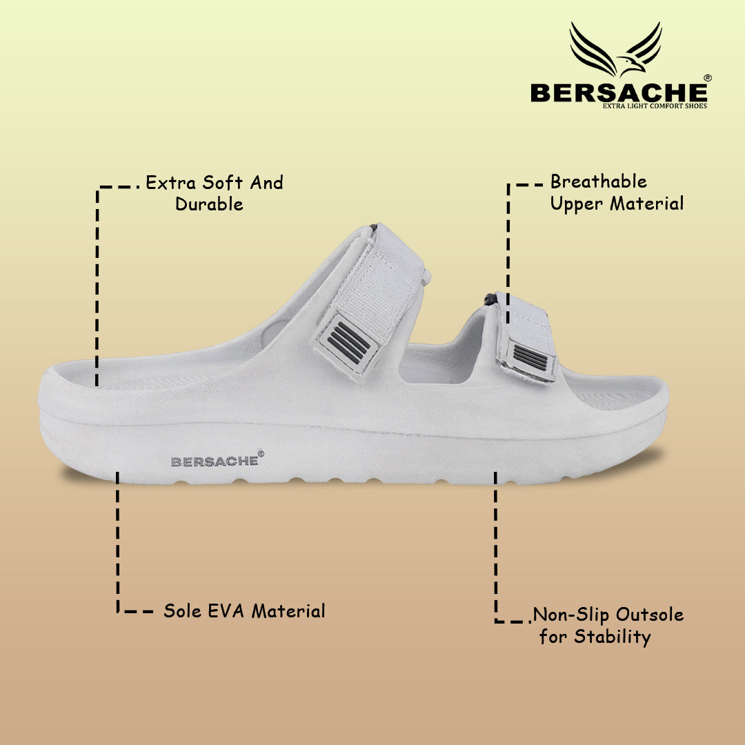 Bersache Extra Soft Classic Casual with  Regular wear with Ultra Soft & Flexibility Technology Sandal For Men's & Boy's-(Grey-6286).
