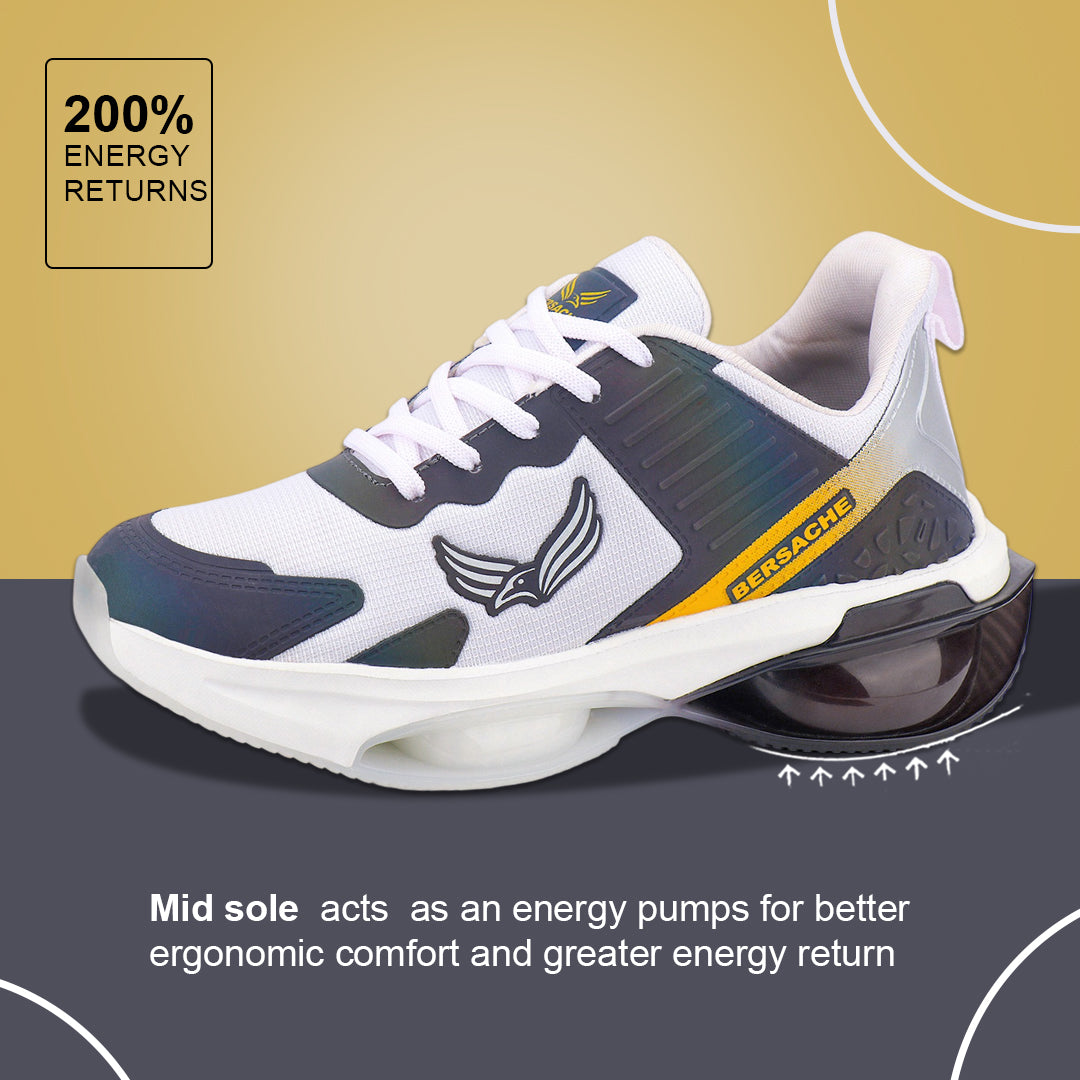 Bersache Casual Sneaker shoe for Men| Soft Cushioned Insole , Slip-Resistance Casuals For Men (Blue-White-9209)