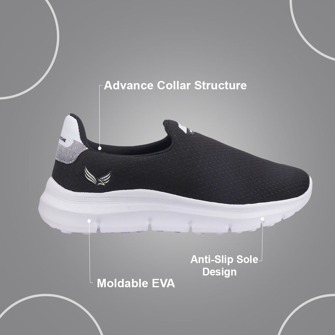 Bersache Lightweight Casual Sneaker Shoes For Men Black-8070