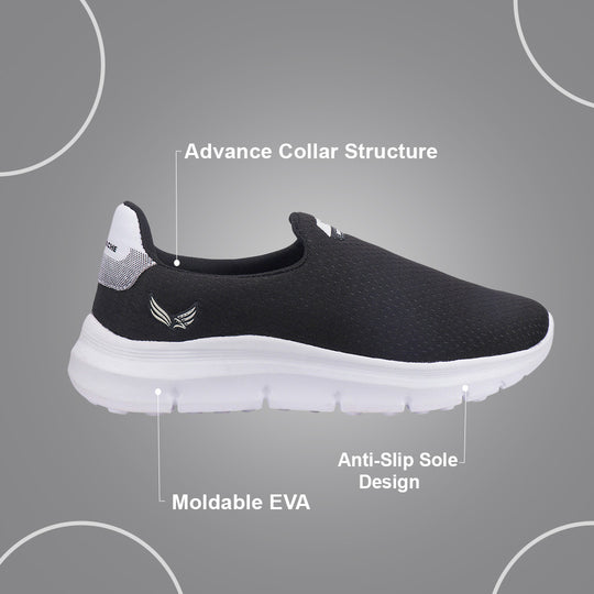 Bersache Lightweight Casual Sneaker Shoes For Men Black-8070