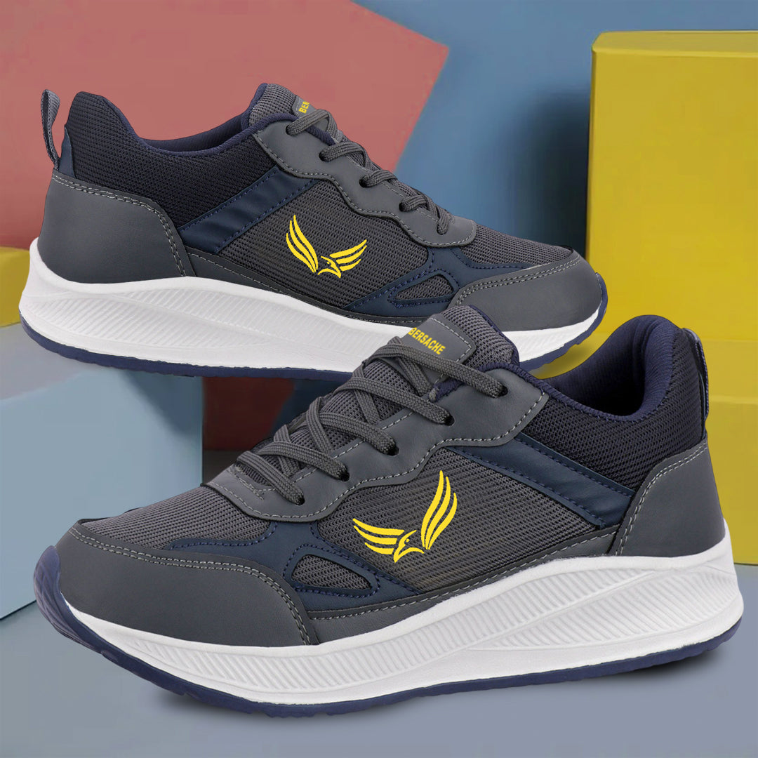 Bersache Casual Sneaker shoe for Men| Soft Cushioned Insole , Slip-Resistance Casuals For Men (Dark-Gray-8125) .